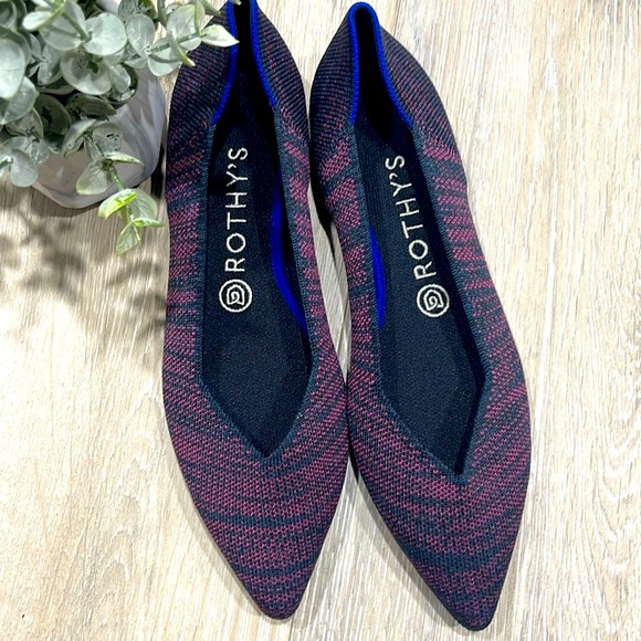Rothys the point crimson heather size woman's flat shoes